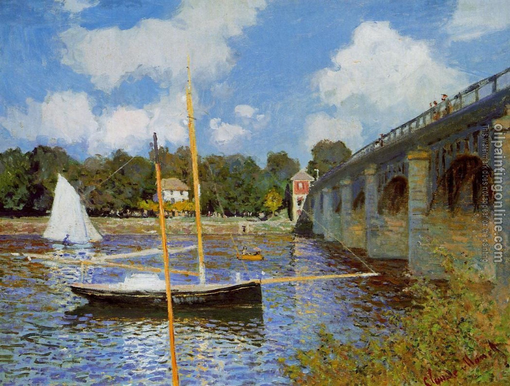 Monet, Claude Oscar - The Road Bridge at Argenteuil